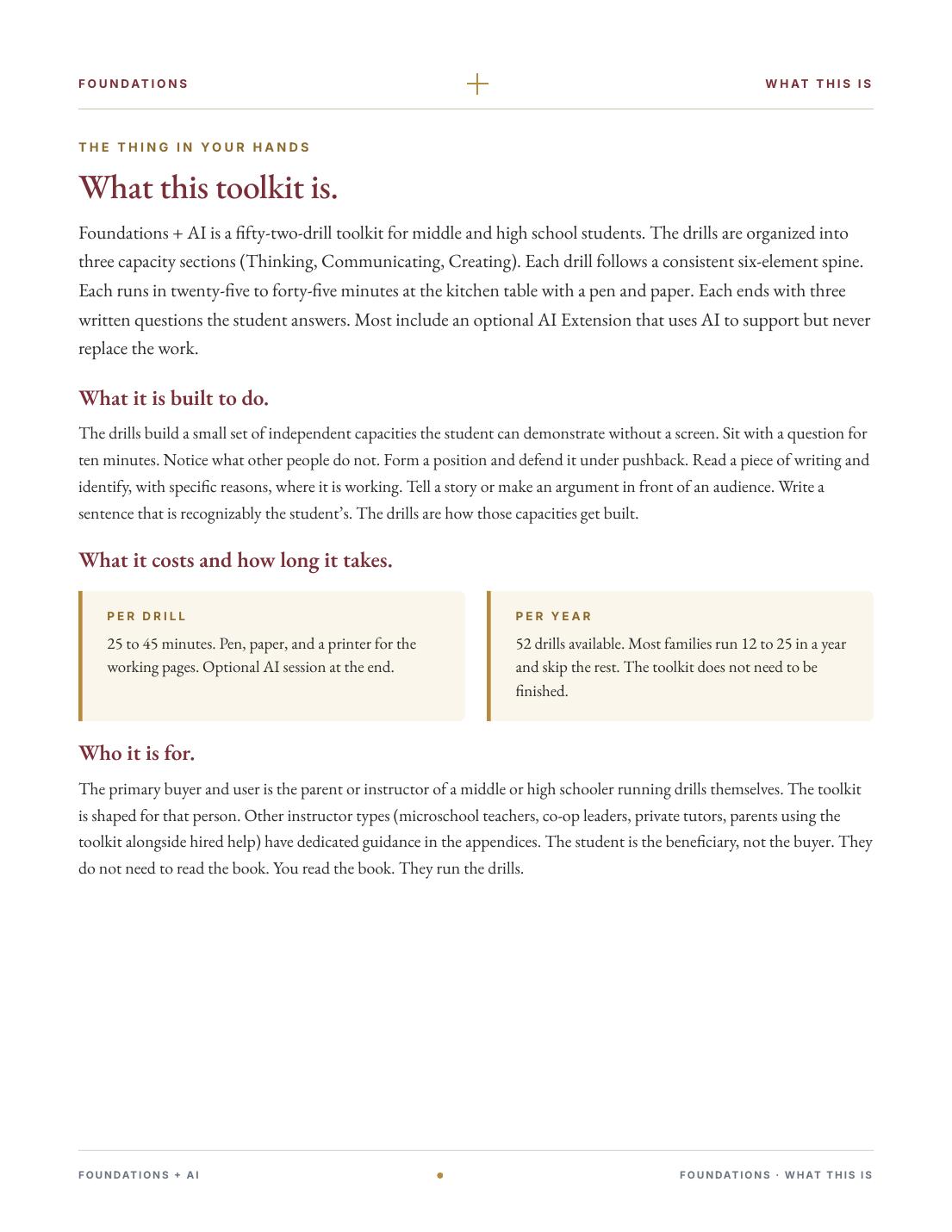 What this toolkit is. A page from the front matter.